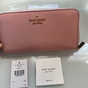 Kate Spade Staci Large Continental Saffiano Leather Wallet Light Crepe/pink